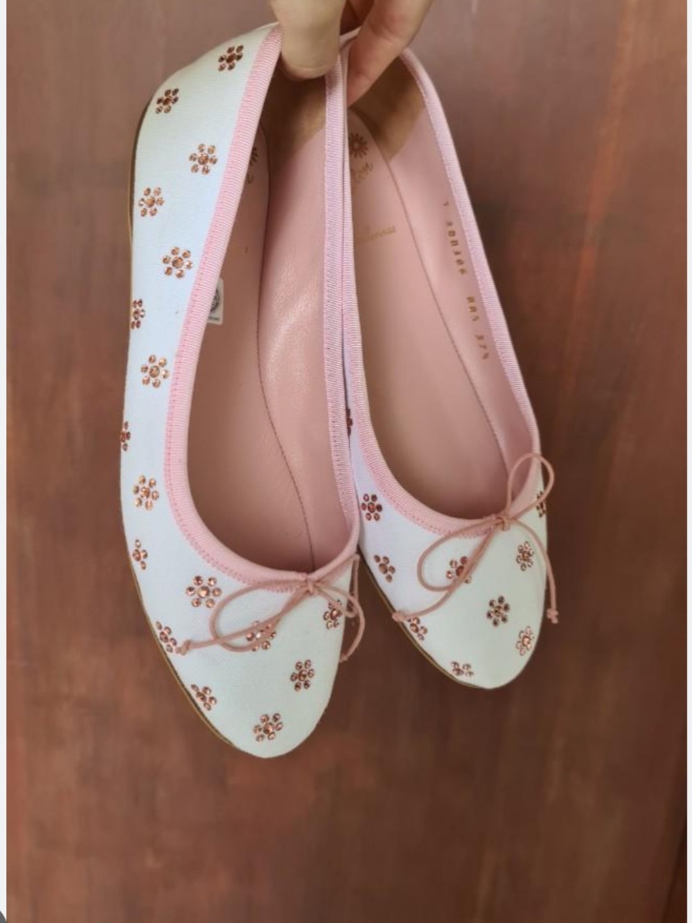 JENNY WALTON X PRETTY BALLERINAS-Pink-Swarovski Crystals-Sz 36.5